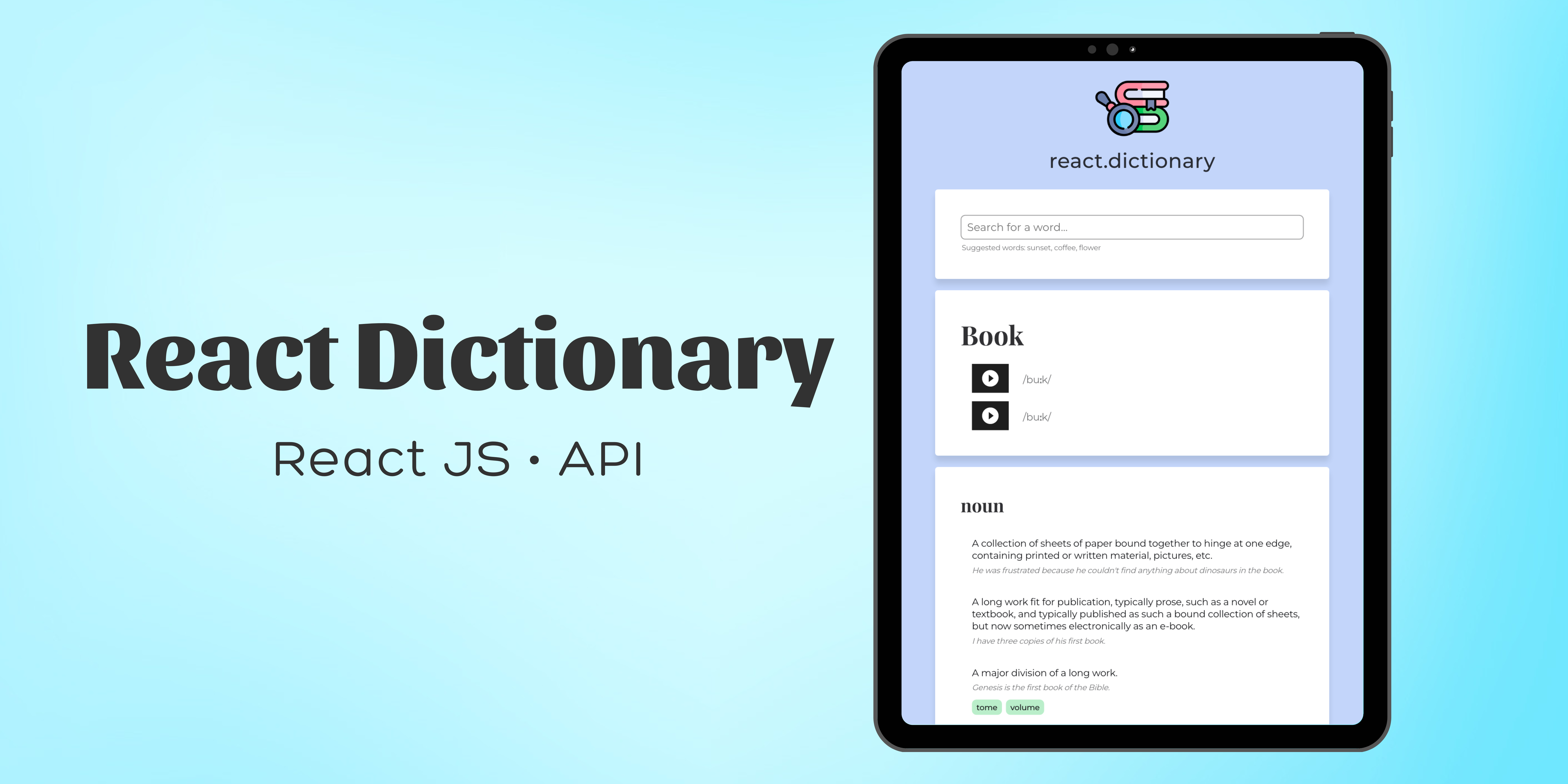 React Dictionary Site Image Preview