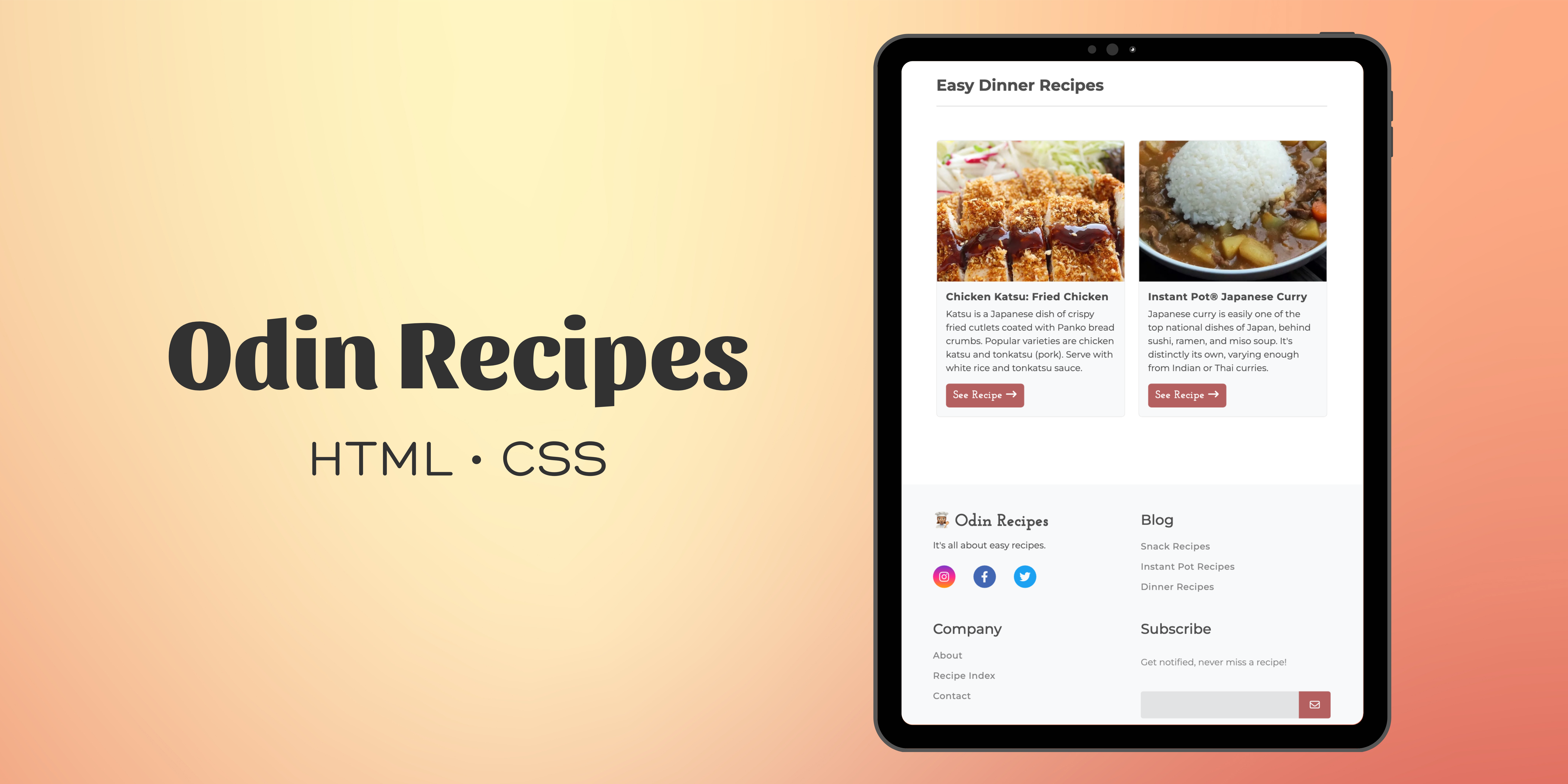 Recipe Blog Site Image Preview